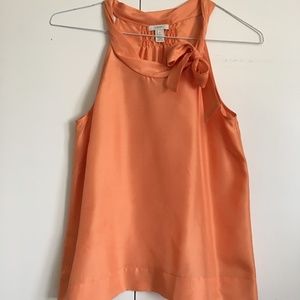 Orange J. Crew Silk Blouse